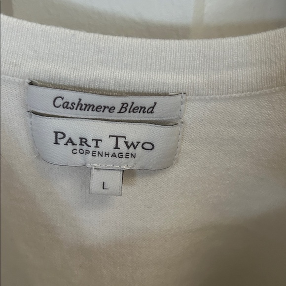 Part Two Ruffle Sleeve Top Large Cashmere Blend Sweater - Picture 2 of 5